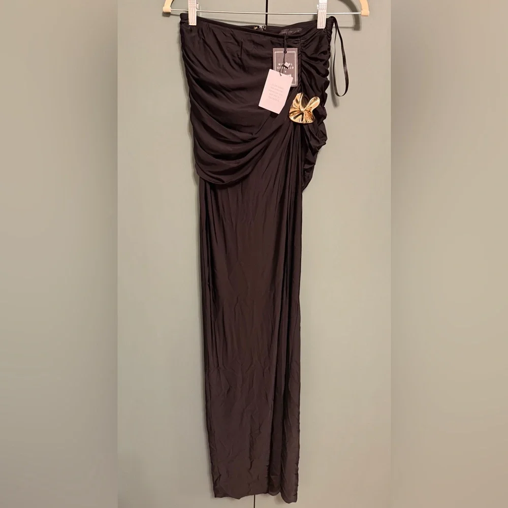 Nwt MICHAEL COSTELLO x REVOLVE Magnolia Maxi Skirt in Black size S - Picture 3 of 6